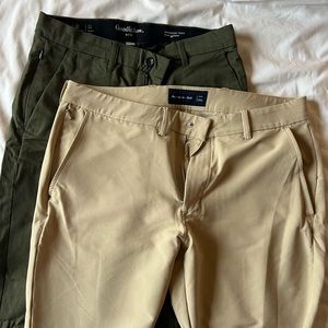 Men’s 33x32 LOT OF 2 Abercrombie and good fellow stretch chino / golf pants